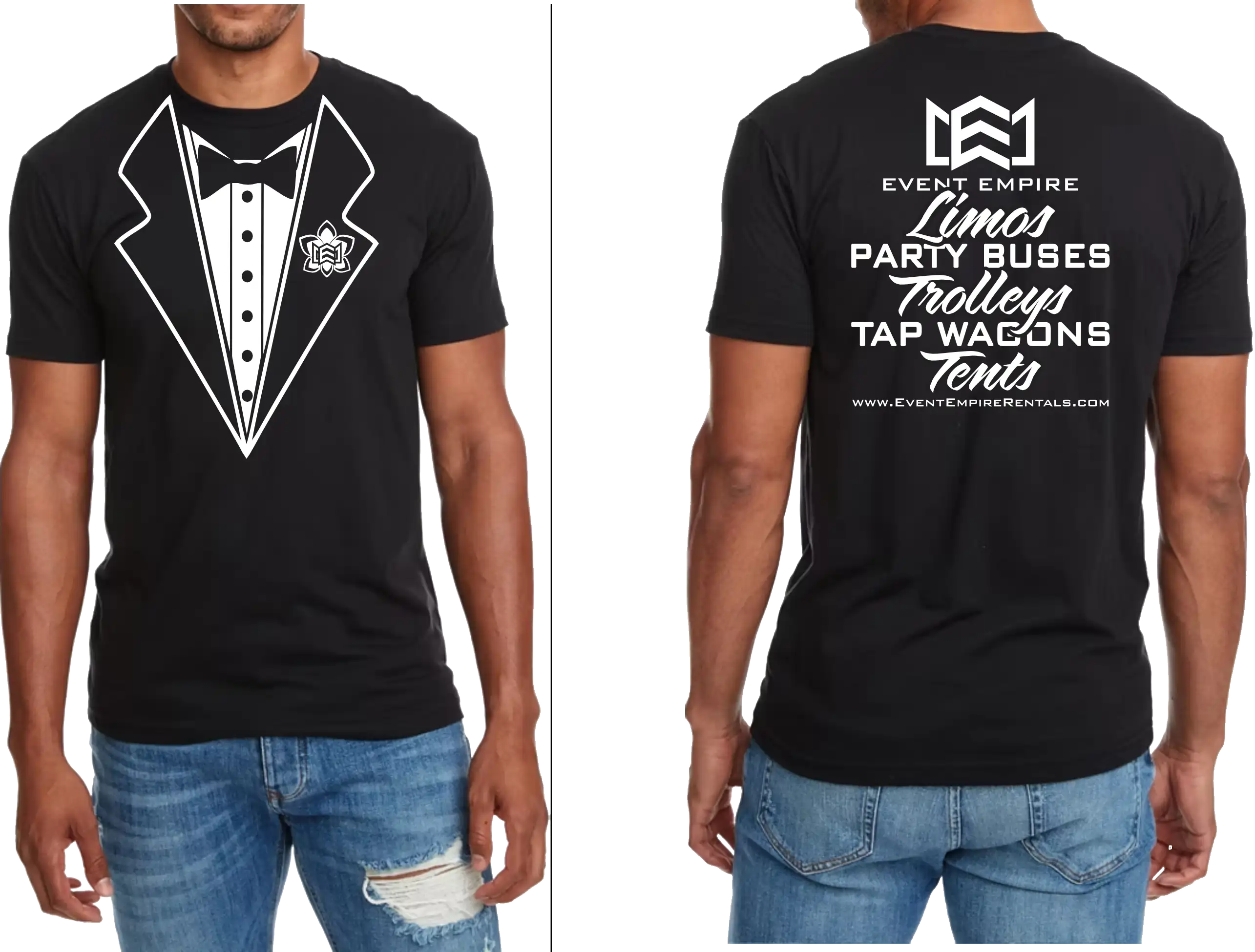 Event Empire Rentals Tuxedo Shirt Design